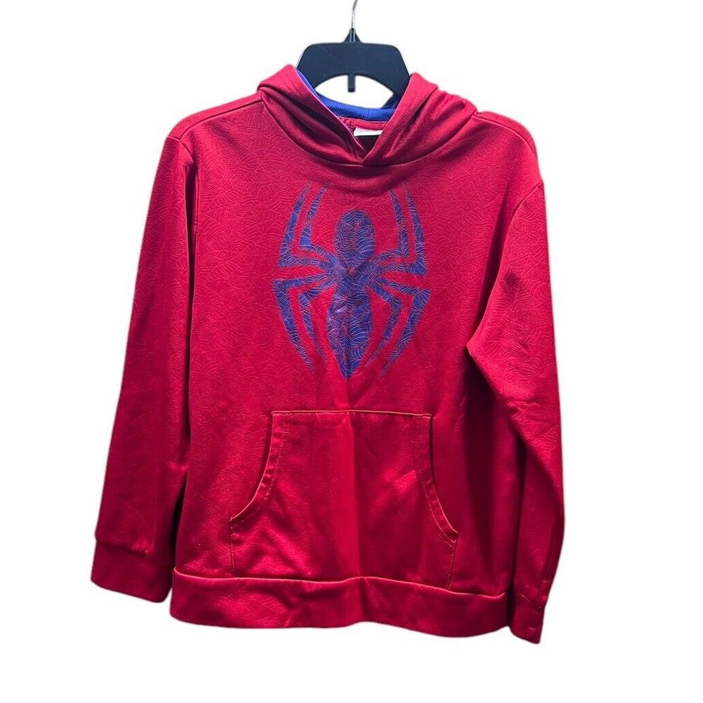 Spiderman Hoodie Youth XL 14/16‎ Red Blue Spider Logo Pockets Marvel